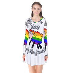 Rainbow Sheep Flare Dress by Valentinaart