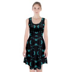 Background Black Blue Polkadot Racerback Midi Dress by Mariart