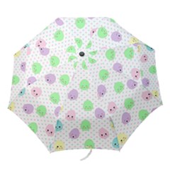 Egg Easter Smile Face Cute Babby Kids Dot Polka Rainbow Folding Umbrellas by Mariart