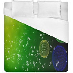 Geometric Shapes Letters Cubes Green Blue Duvet Cover (king Size) by Mariart