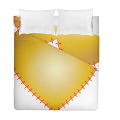 Heart Rhythm Gold Red Duvet Cover Double Side (full/ Double Size) by Mariart