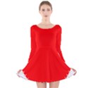 Heart Rhythm Inner Red Long Sleeve Velvet Skater Dress View1