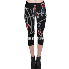 Basketball Never Stops Capri Leggings  by Valentinaart