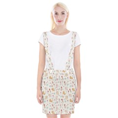 Kittens And Birds And Floral  Patterns Braces Suspender Skirt by TastefulDesigns