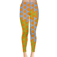 Green Blue Orange Leggings  by Mariart