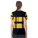 Horizontal Color Scheme Plaid Black Yellow Women s Cotton Tee View2