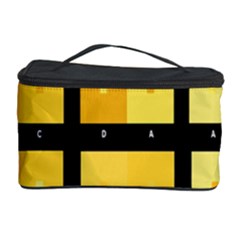 Horizontal Color Scheme Plaid Black Yellow Cosmetic Storage Case by Mariart