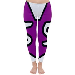 Star Five Purple White Classic Winter Leggings by Mariart