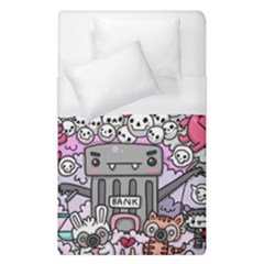 0 Sad War Kawaii Doodle Duvet Cover (single Size) by Nexatart