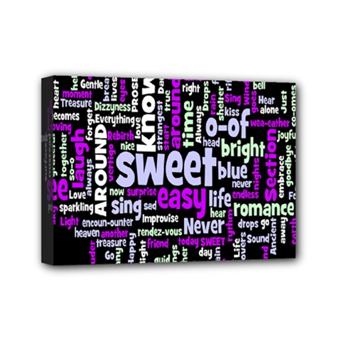 Writing Color Rainbow Sweer Love Mini Canvas 7  X 5  by Mariart