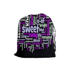 Writing Color Rainbow Sweer Love Drawstring Pouches (large)  by Mariart