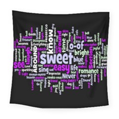 Writing Color Rainbow Sweer Love Square Tapestry (large) by Mariart