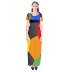 Team Soccer Coming Out Tease Ball Color Rainbow Sport Short Sleeve Maxi Dress by Mariart