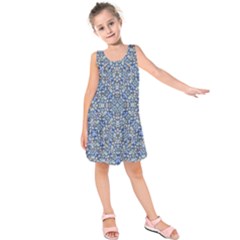 Geometric Luxury Ornate Kids  Sleeveless Dress by dflcprintsclothing