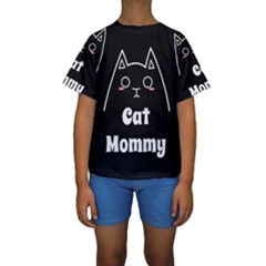 Love My Cat Mommy Kids  Short Sleeve Swimwear by Catifornia