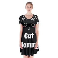Love My Cat Mommy Short Sleeve V-neck Flare Dress by Catifornia