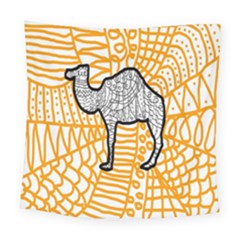 Animals Camel Animals Deserts Yellow Square Tapestry (large) by Mariart