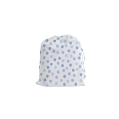 Bubble Balloon Circle Polka Blue Drawstring Pouches (xs)  by Mariart