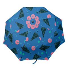 Seamless Triangle Circle Blue Waves Pink Folding Umbrellas by Mariart