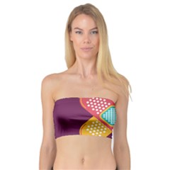 Plaster Scratch Sore Polka Line Purple Yellow Bandeau Top by Mariart