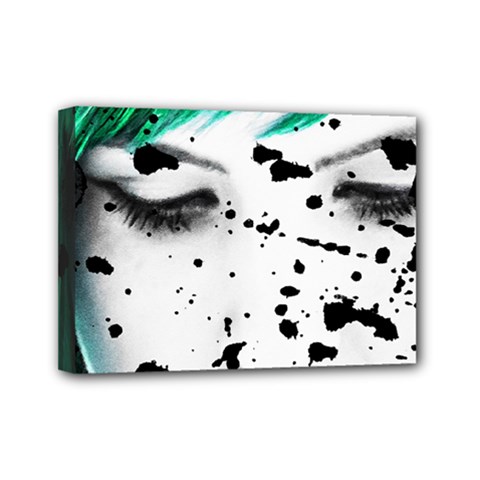 Beauty Woman Close Up Artistic Portrait Mini Canvas 7  X 5  by dflcprints