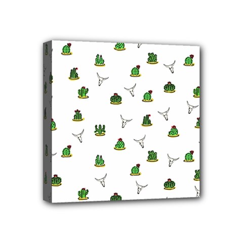 Cactus Pattern Mini Canvas 4  X 4  by Valentinaart