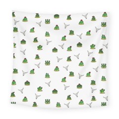 Cactus Pattern Square Tapestry (large) by Valentinaart