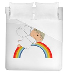 Angel Rainbow Cute Cartoon Angelic Duvet Cover (queen Size) by Nexatart