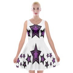 Star Purple Space Velvet Skater Dress by Mariart