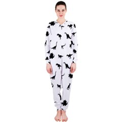 Dinosaurs Pattern Onepiece Jumpsuit (ladies)  by Valentinaart