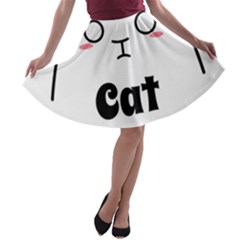 Love My Cat Mommy A-line Skater Skirt by Catifornia