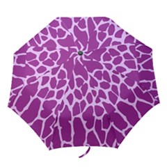 Giraffe Skin Purple Polka Folding Umbrellas by Mariart
