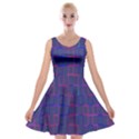 Grid Lines Square Pink Cyan Purple Blue Squares Lines Plaid Velvet Skater Dress View1