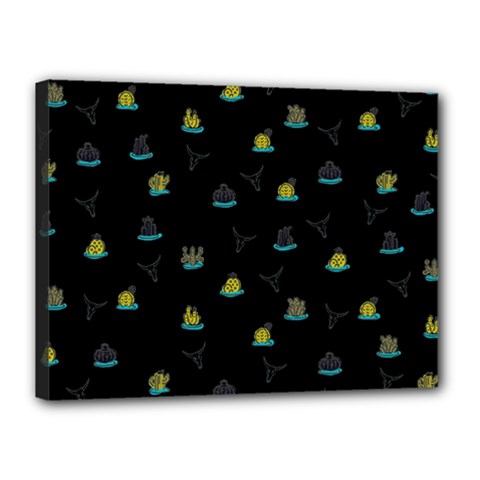Cactus Pattern Canvas 16  X 12  by ValentinaDesign