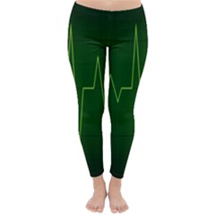 Heart Rate Green Line Light Healty Classic Winter Leggings by Mariart