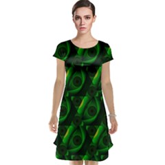 Green Eye Line Triangle Poljka Cap Sleeve Nightdress by Mariart