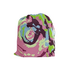 Abstract Art Drawstring Pouches (large)  by ValentinaDesign