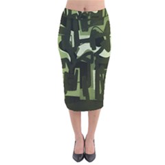 Abstract Art Velvet Midi Pencil Skirt by ValentinaDesign