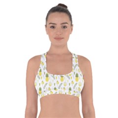 Pineapple Fruit And Juice Patterns Cross Back Sports Bra by TastefulDesigns