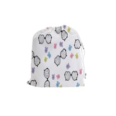 Glasses Bear Cute Doll Animals Drawstring Pouches (medium)  by Mariart