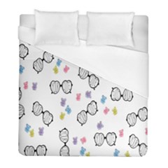 Glasses Bear Cute Doll Animals Duvet Cover (full/ Double Size) by Mariart
