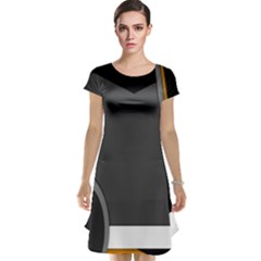 Flag Grey Orange Circle Polka Hole Space Cap Sleeve Nightdress by Mariart