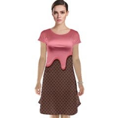 Ice Cream Pink Choholate Plaid Chevron Cap Sleeve Nightdress by Mariart
