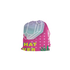 Behance Feelings Beauty Polka Dots What Ever Leaf Diamon Pink Drawstring Pouches (xs)  by Mariart