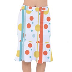 Stripes Dots Line Circle Vertical Yellow Red Blue Polka Mermaid Skirt by Mariart
