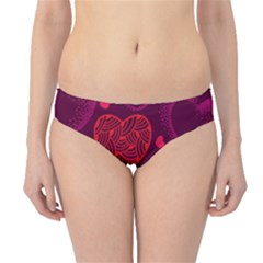 Love Heart Polka Dots Pink Hipster Bikini Bottoms by Mariart