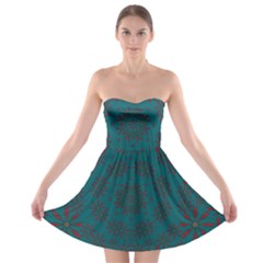 Stars Of Golden Metal Strapless Bra Top Dress by pepitasart