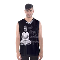 Eat, Sleep, Meditate, Repeat  Men s Basketball Tank Top by Valentinaart