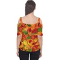 Leaves Texture Women s Cutout Shoulder Tee View2