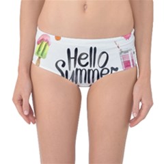 Bk1 Mid-waist Bikini Bottoms by LimeGreenFlamingo